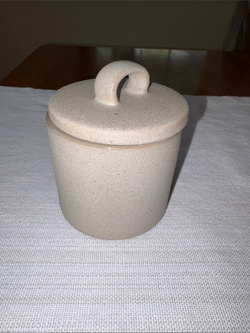 Hearth & Hand Cream stoneware Lidded Jar